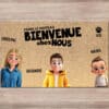 Paillasson personnalisé - Famille en dessin animé