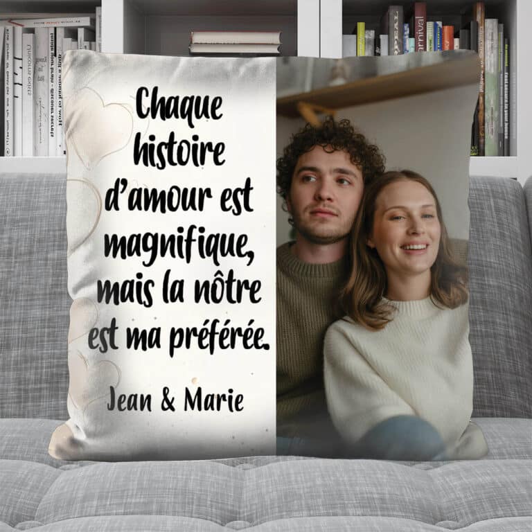 Coussin personnalisé - Notre amour
