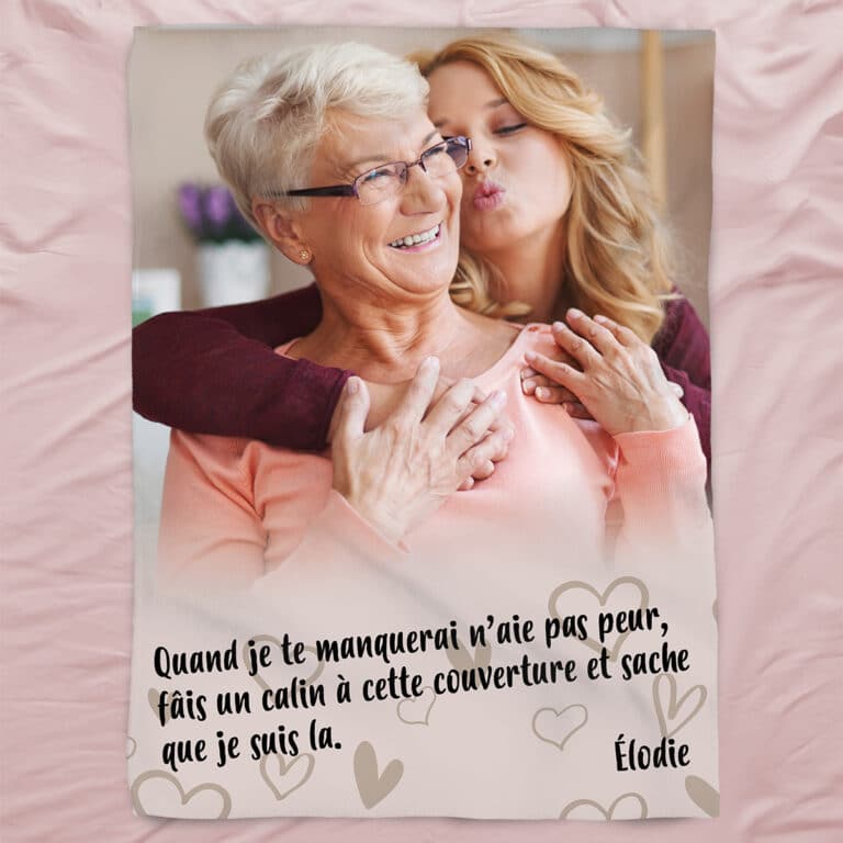 Couverture Personnalisée – "Le Câlin de Mamie" (Spécial Fête des Grands-Mères)