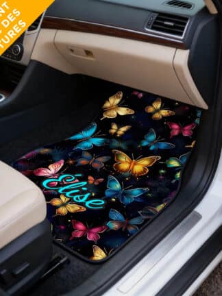Tapis de voiture papillon personnalisés  – avec votre nom