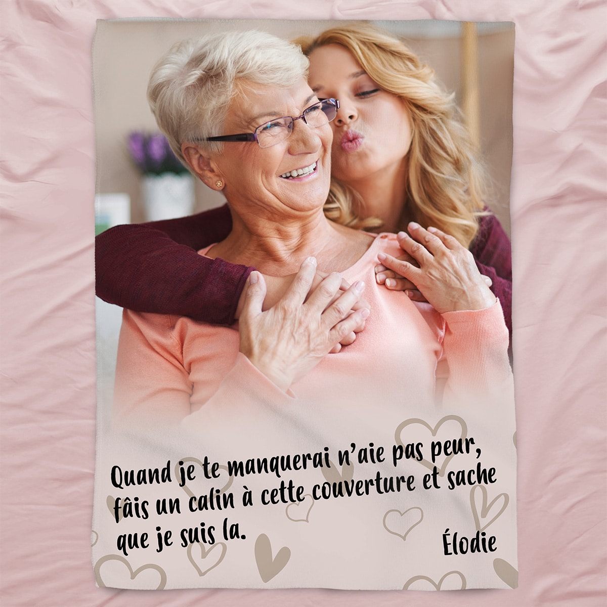 Couverture Personnalisée – "Le Câlin de Mamie" (Spécial Fête des Grands-Mères)