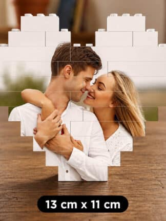 Puzzle Photo Cœur en Briques Personnalisé