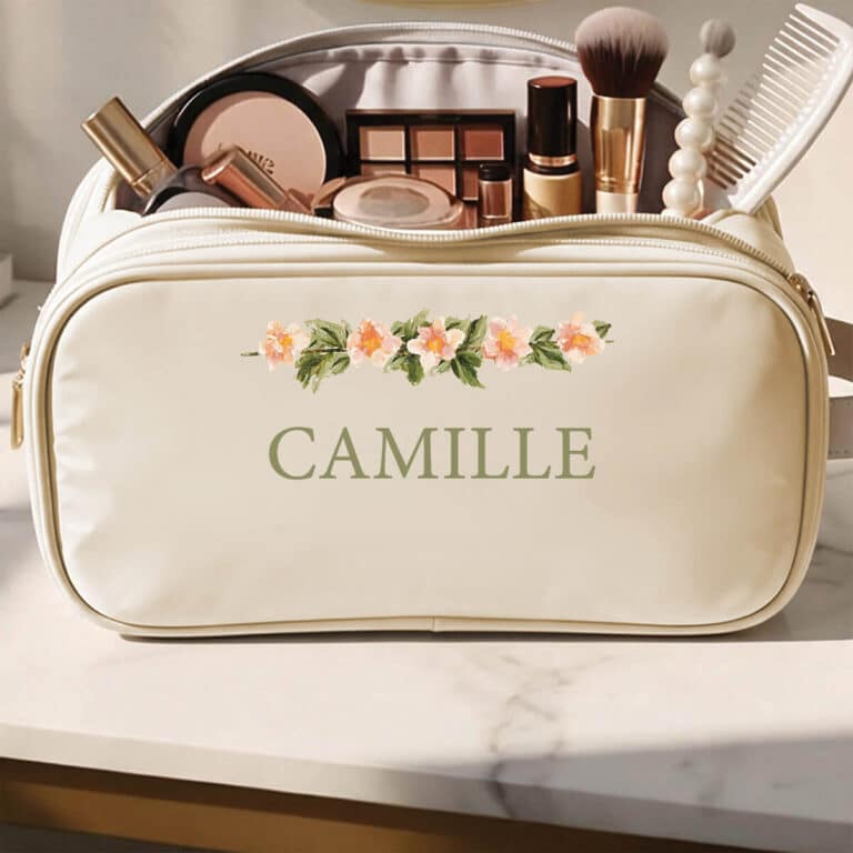 Trousse de toilette femme personnalisée avec prénom